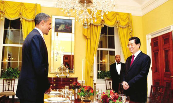 2011年1月19日，美国总统奥巴马在白宫摆国宴招待